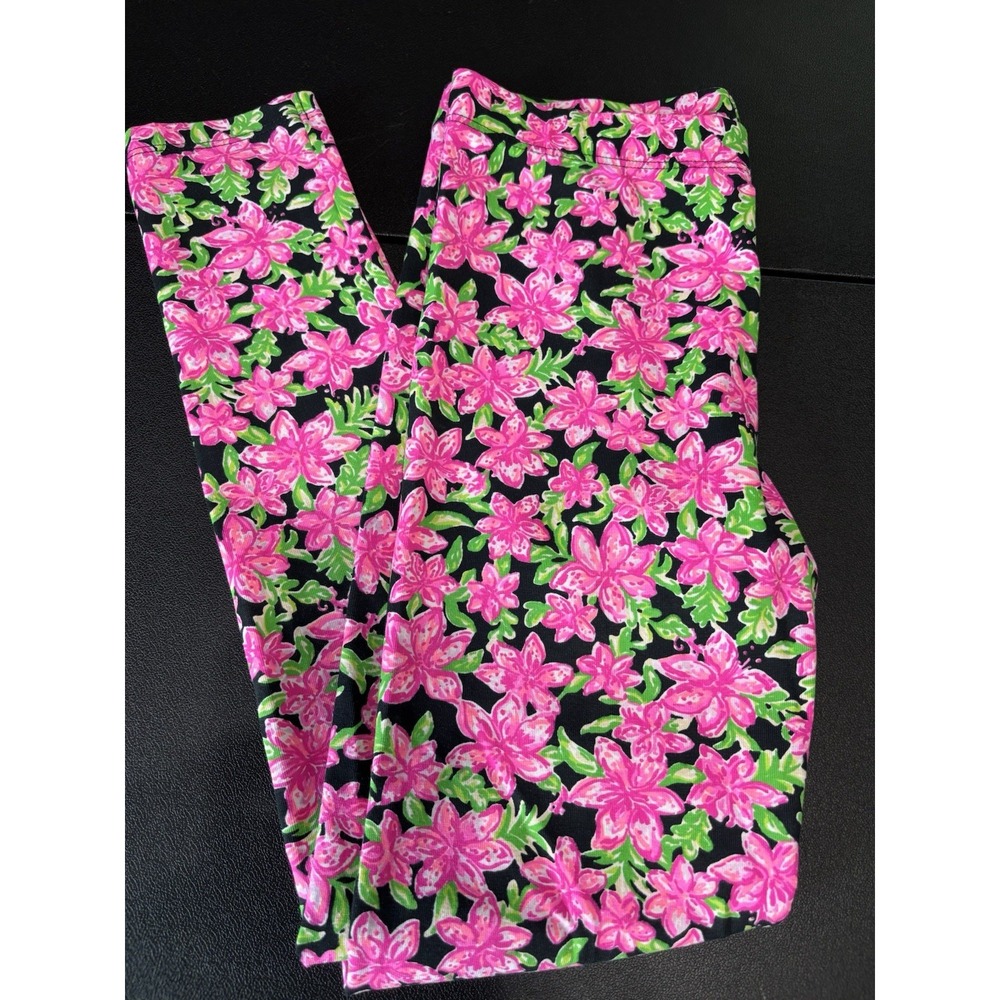 Lilly Pulitzer Leggings Girls Large 8-10 Pink Floral Life Of The Party - Picture 5 of 5